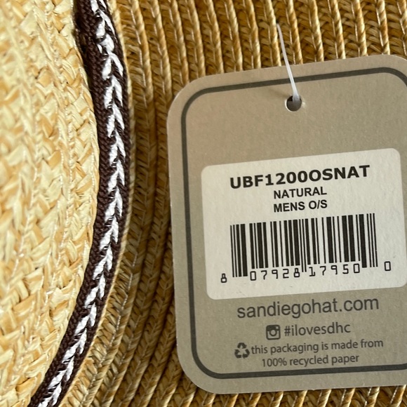 San Diego Hat Company Men's Ultrabriad Panama With Jacquard Trim - Picture 8 of 8